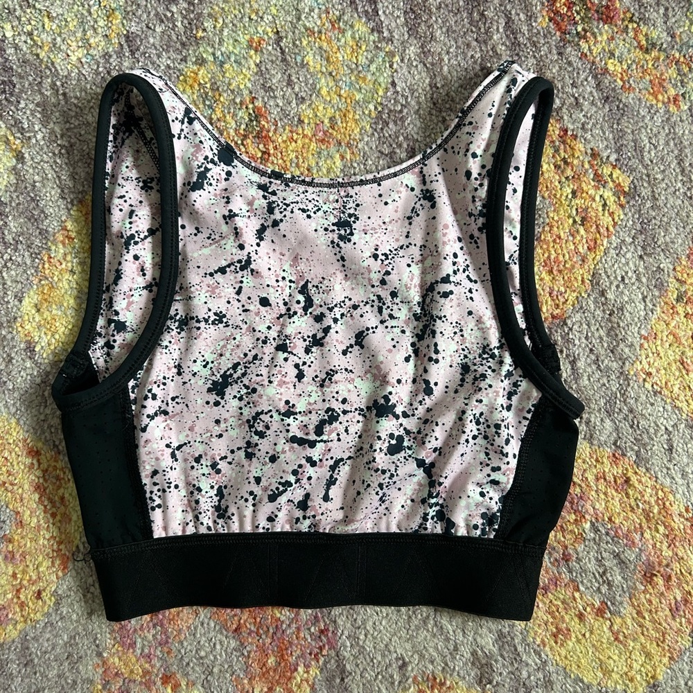 Pink and Black Sports Bra
